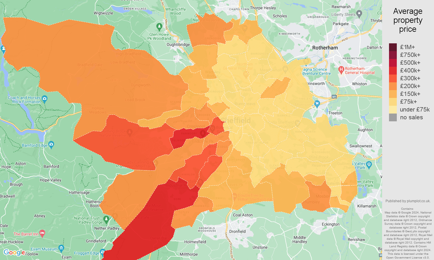 Sheffield House Prices In Maps And Graphs 1 2026 City Sheffield House Prices Map 