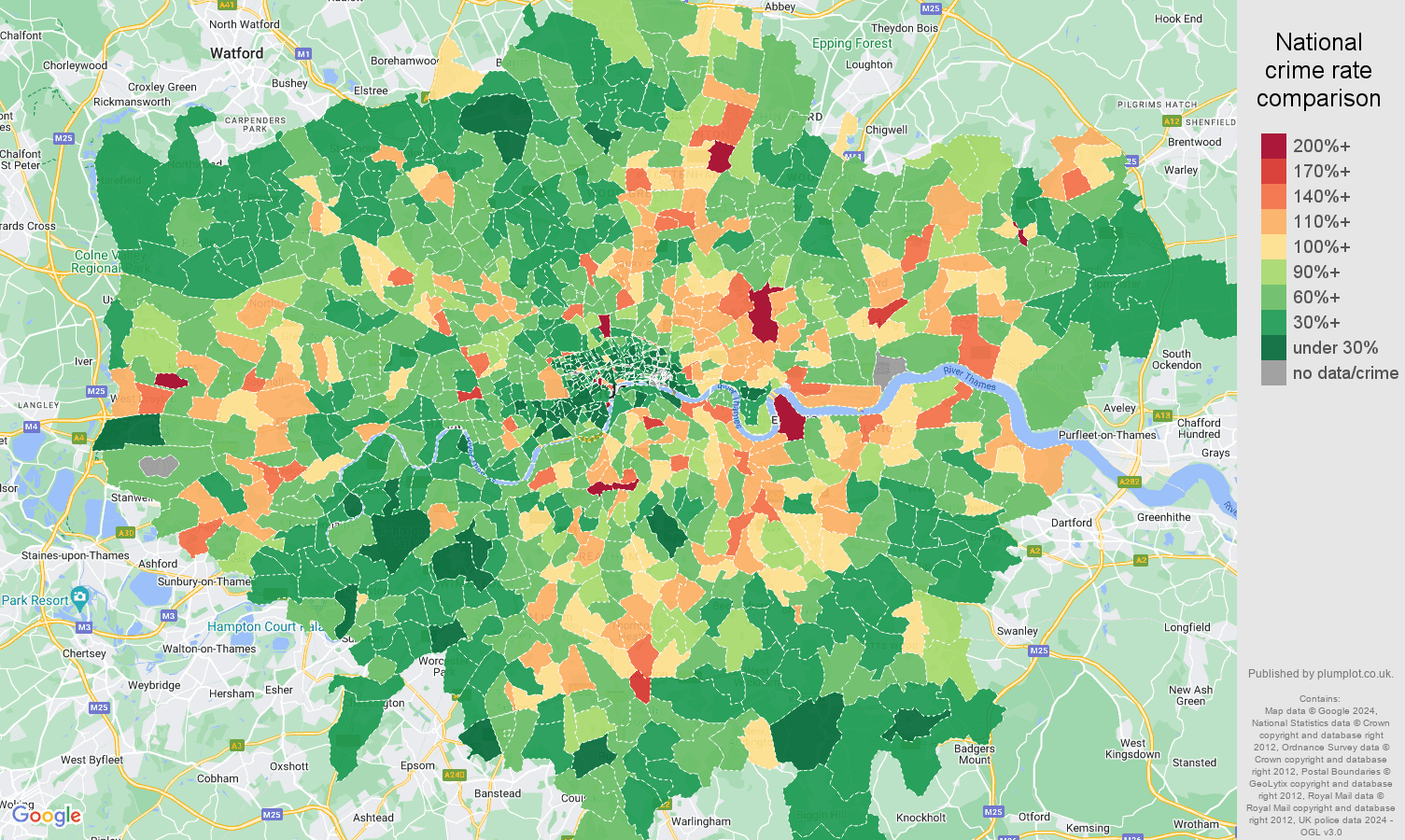 London Violent Crime Stats In Maps And Graphs 6 2026 London Violent Crime Rate Comparison Map 