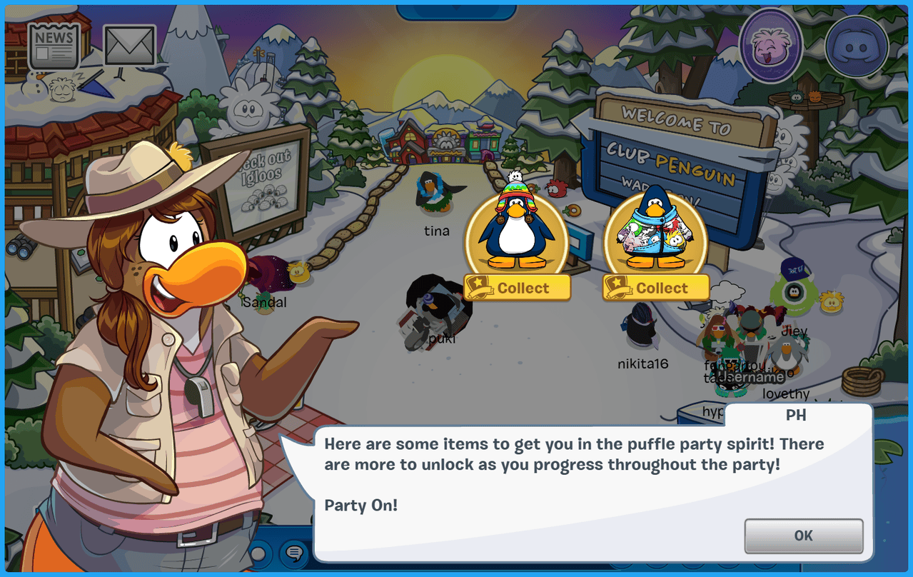 NewCP Puffle Party Guide - Rainbow Puffle Toque and Puffle Jacket
