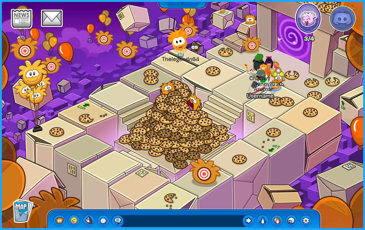 NewCP Puffle Party Guide - Orange Puffle Room Location
