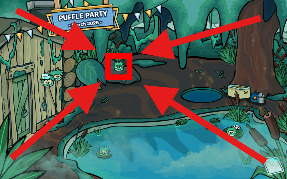 CPJourney 3rd Party Anniversary Frog Puffle Location