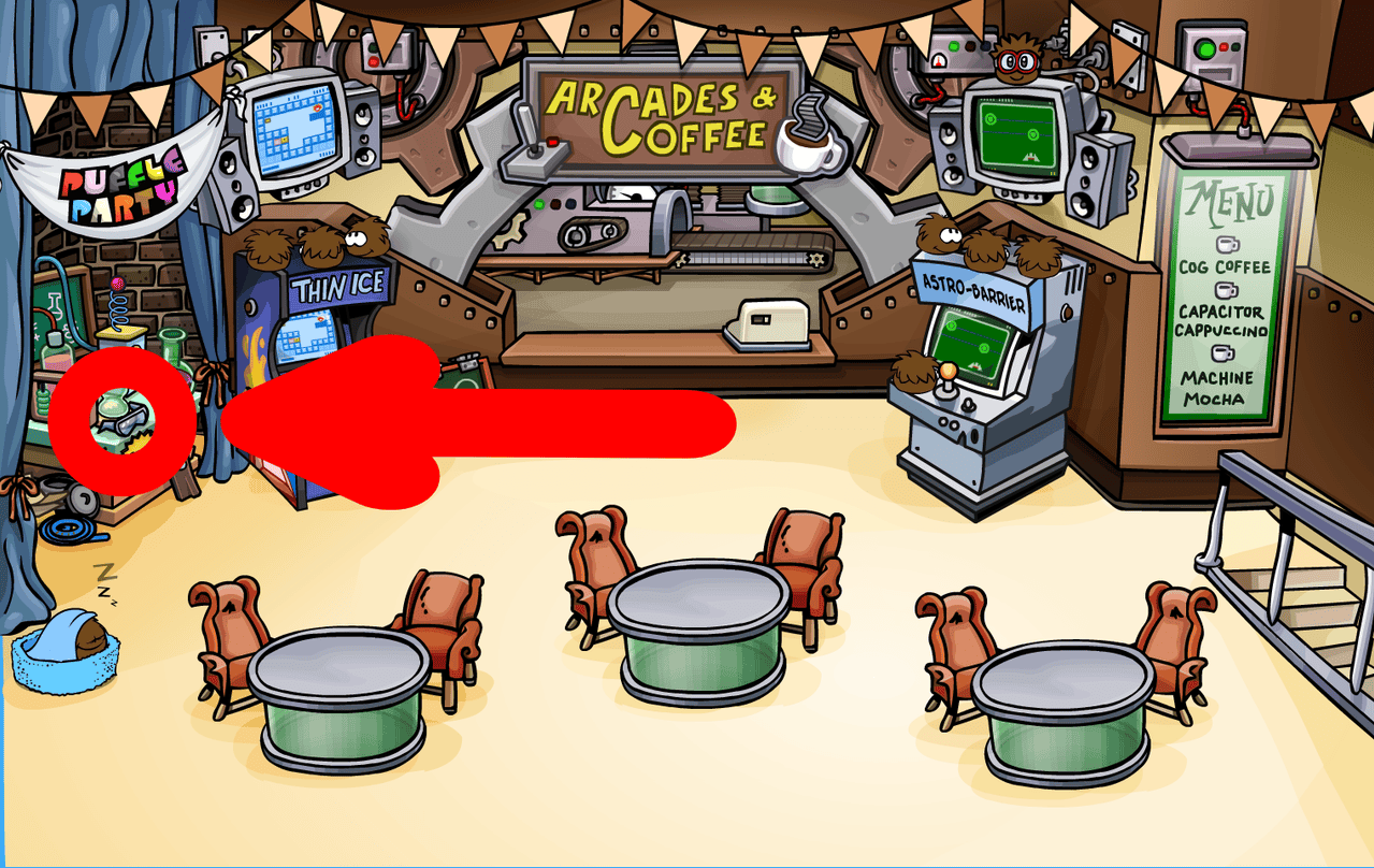 CPJourney Puffle Party 2026 Guide - Army of Club Penguin - Lab Goggles Location