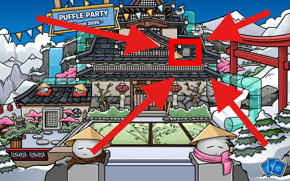 CPJourney 3rd Party Anniversary Sensei Puffle Location