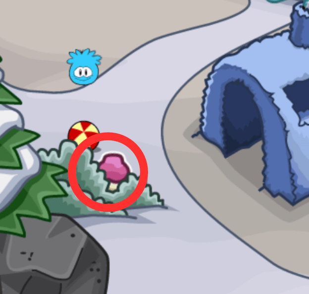 NewCP Puffle Party Guide - Puffle with Cupcakes Location 1