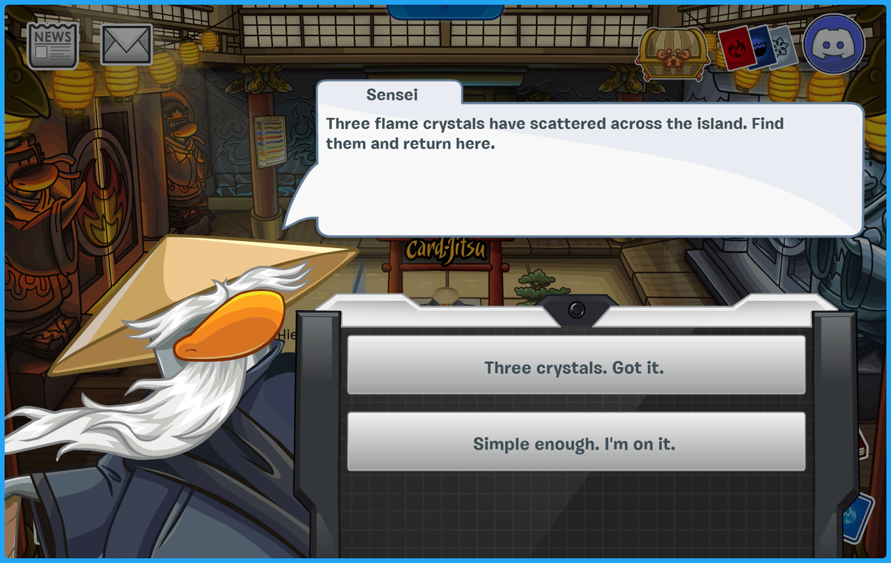 New Club Penguin Card Jitsu Party Flame Crystal Sensei Conversation