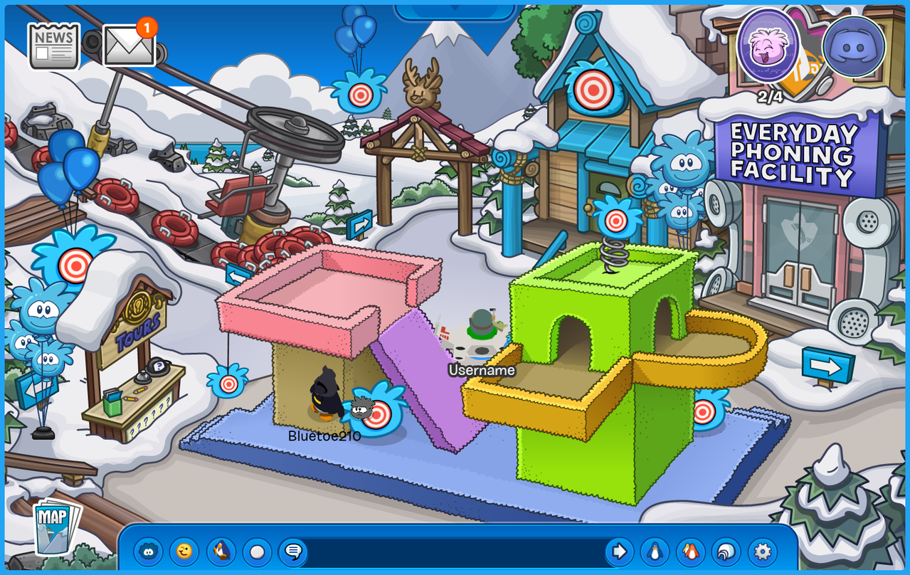 NewCP Puffle Party Guide - Blue Puffle Room Location