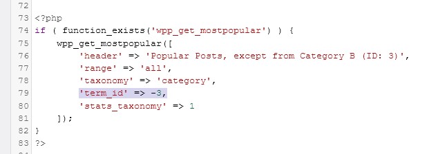 wpp_get_mostpopular() function screenshot