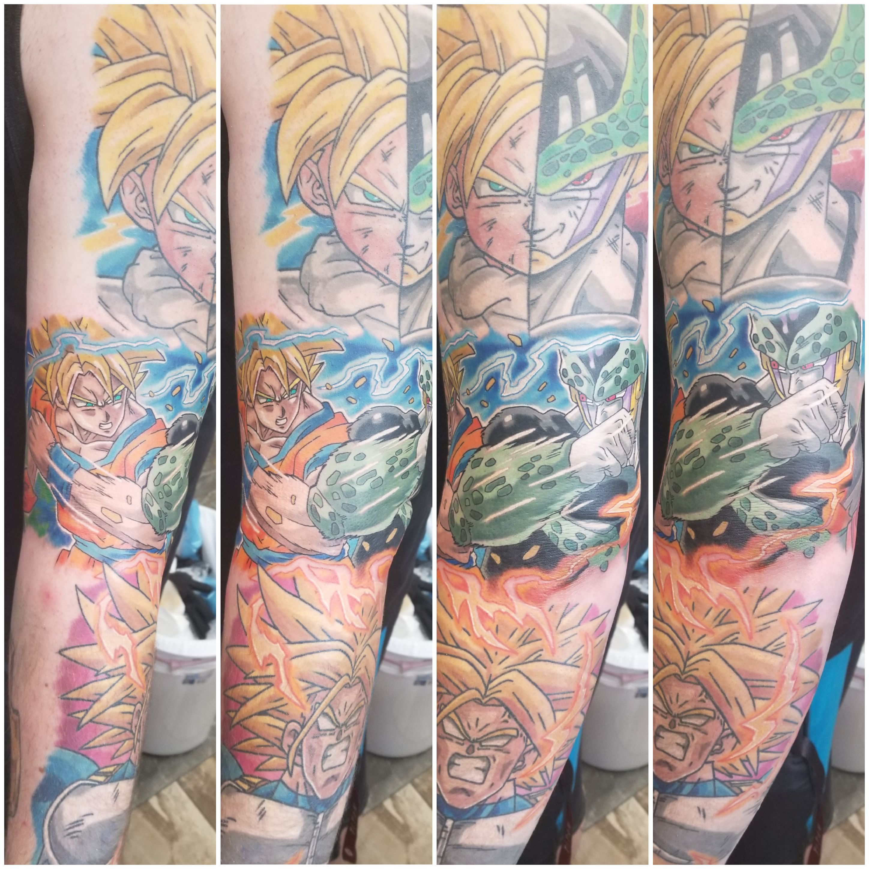 Cell Vs Goku Added To My Cell Saga Sleeve. Tattoo Done By Andrew Douglas At Neon Dragon In Cedar Rapids, Ia. : R/Dbz 2896_x_2896_jpg