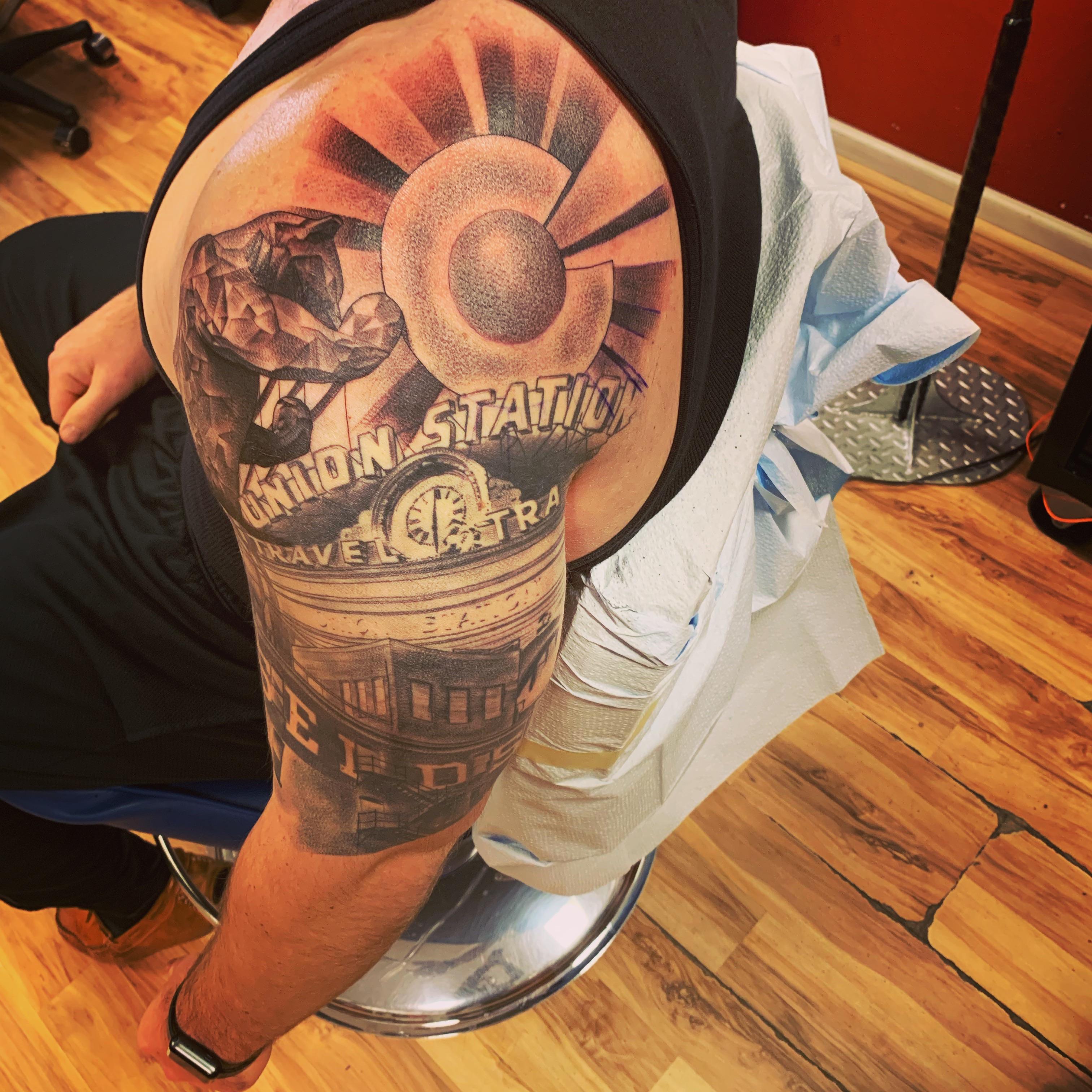 Black And Gray Half Sleeve Done By Josh Lucero At Lnh Tattoo In Denver Co Tattoos