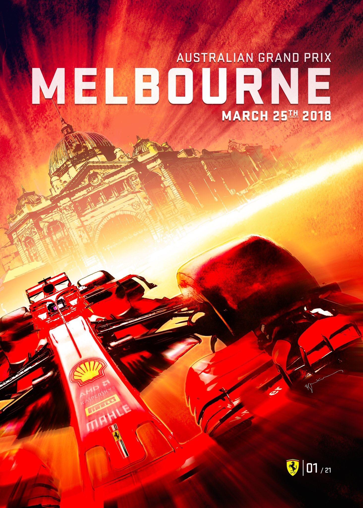 Ferrari Reveals Cover Art Poster For The 2018 Melbourne