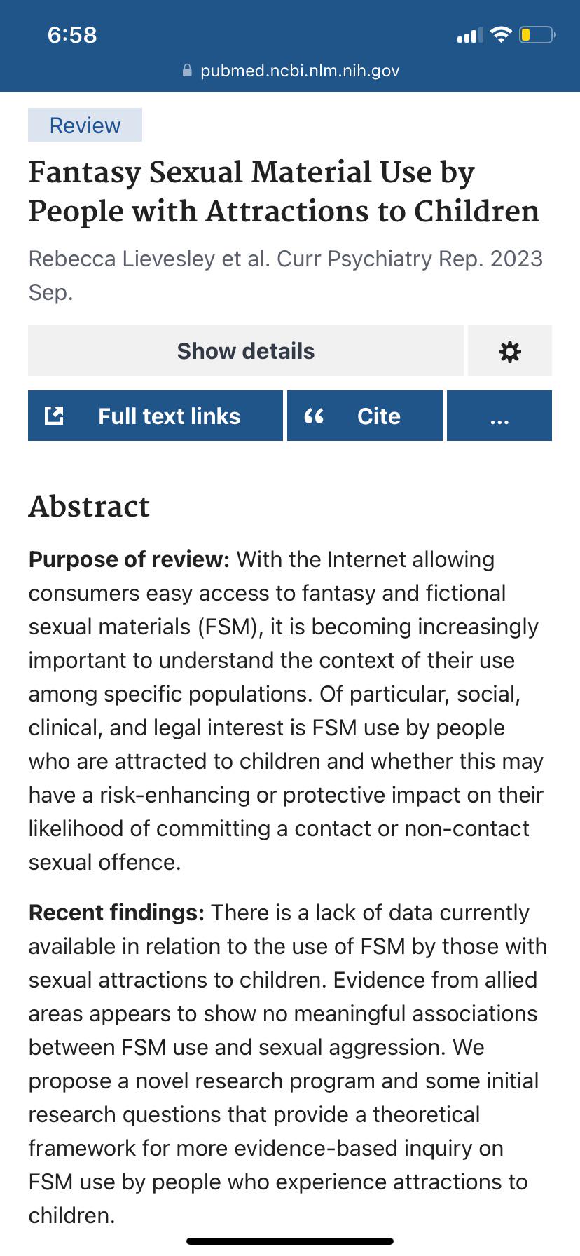 An anti-shipper confidently cited this paper at me in an argument about a  ship with a minor : rAO3