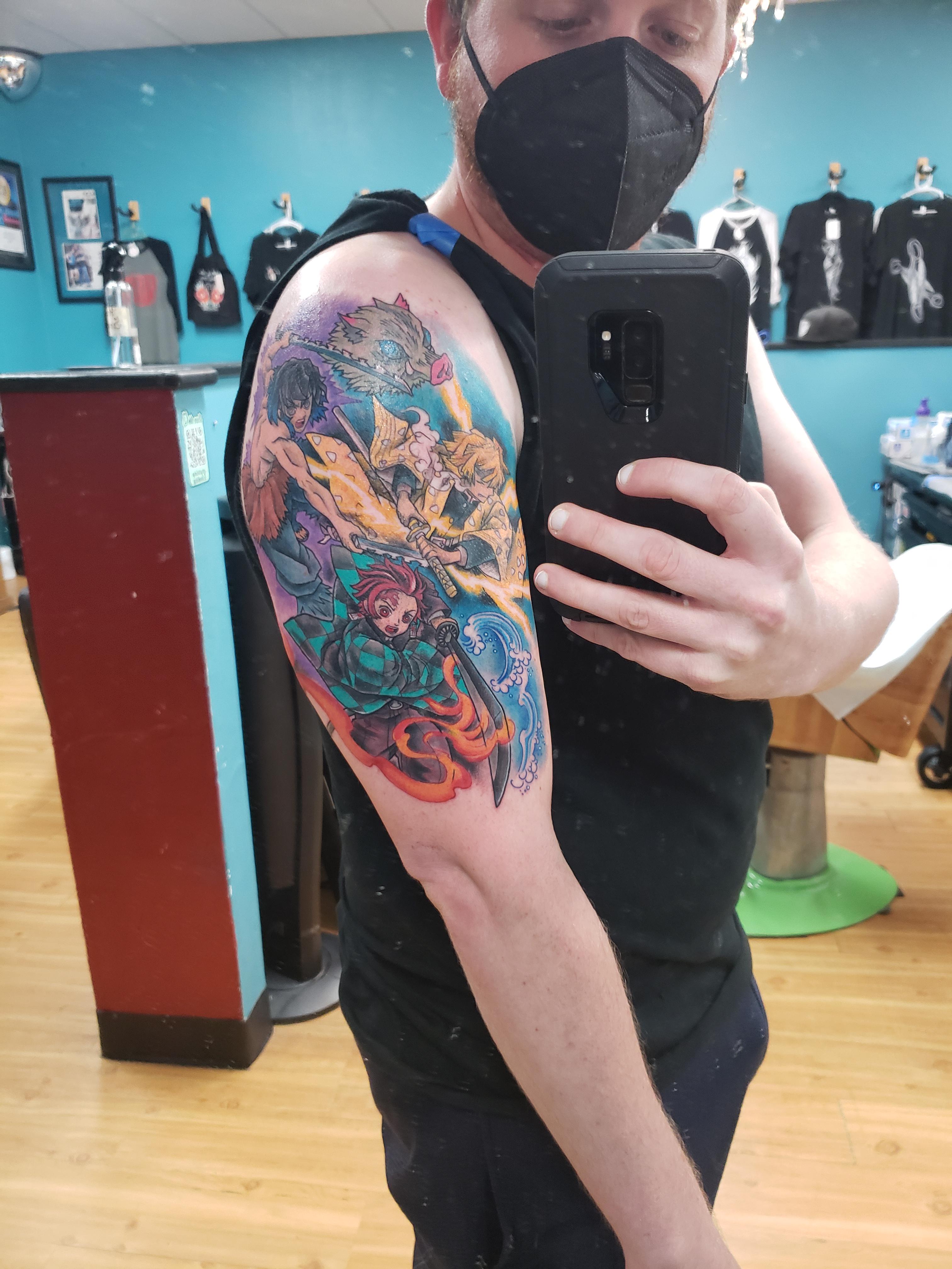 Demon Slayer Piece By Howard Neal At Lucky Bella Tattoos In North Little Rock, Ar : R/Tattoos 4032_x_3024_jpg
