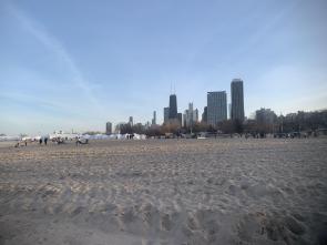 Chicago buildings from the beach