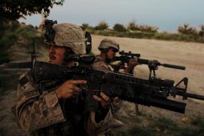 U.S. Marines with Echo Company, 2nd Battalion, 8th Marine Regiment, in Helmand Province, Afghanistan, July 17, 2009. [2048 x 1365]