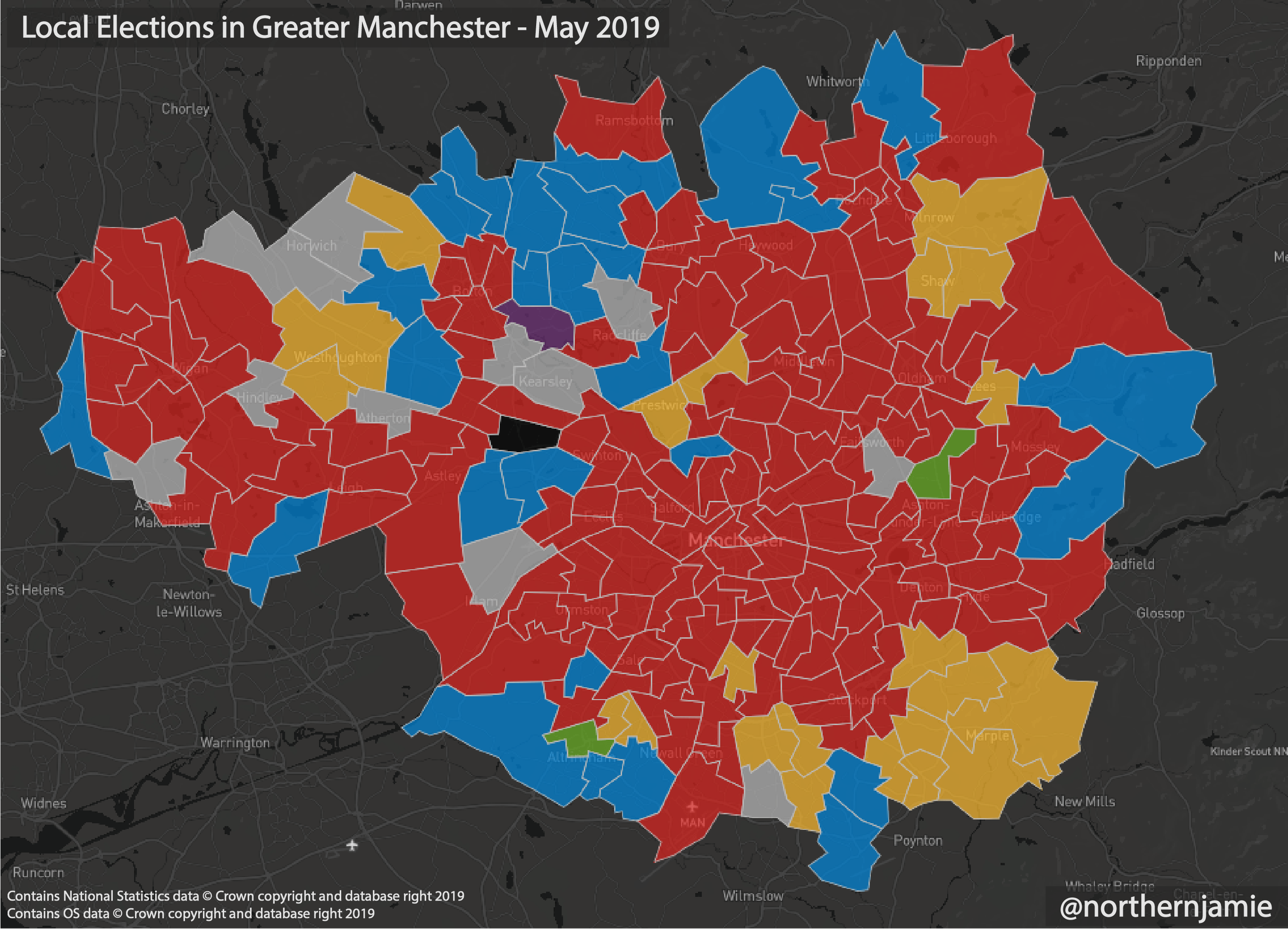 Map Greater Manchester 