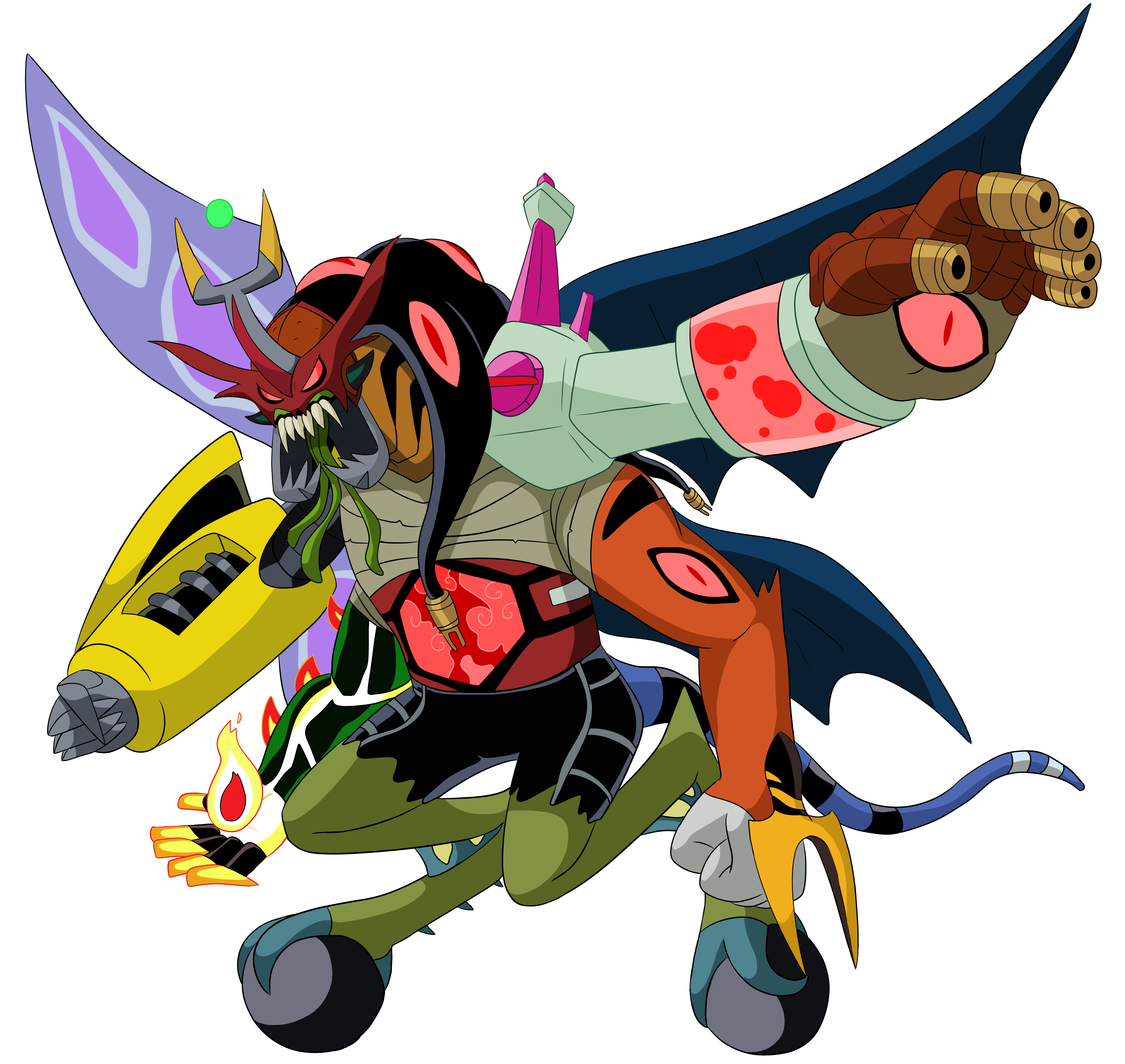 The Ultimate Kevin 11 mutation! Guess what aliens are in this mix, then  scroll to the right to see what you got right! Ill give you a hint:  Astrodactyl, Arctiguana and Mole-stache