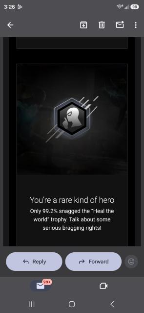 Sony emailed me i got a rare achievement. Please congratulate me.