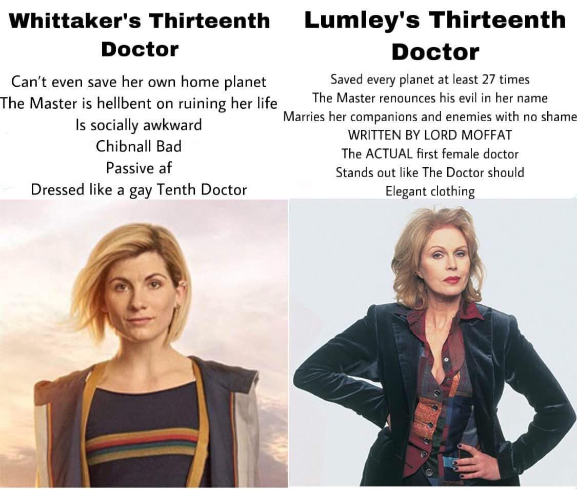 Virgin Whittaker vs Chad Lumley : rDoctorWhumour