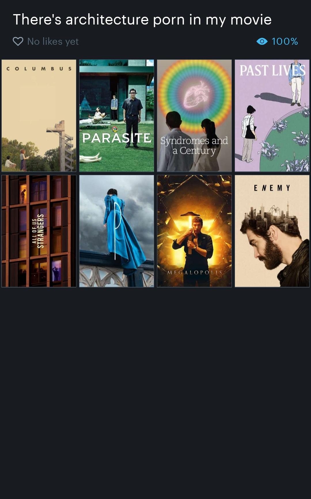 Architecture porn in my movie- any other suggestions that fit? :  rLetterboxd