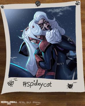 Spidey & Black cat (@redrollerball_)