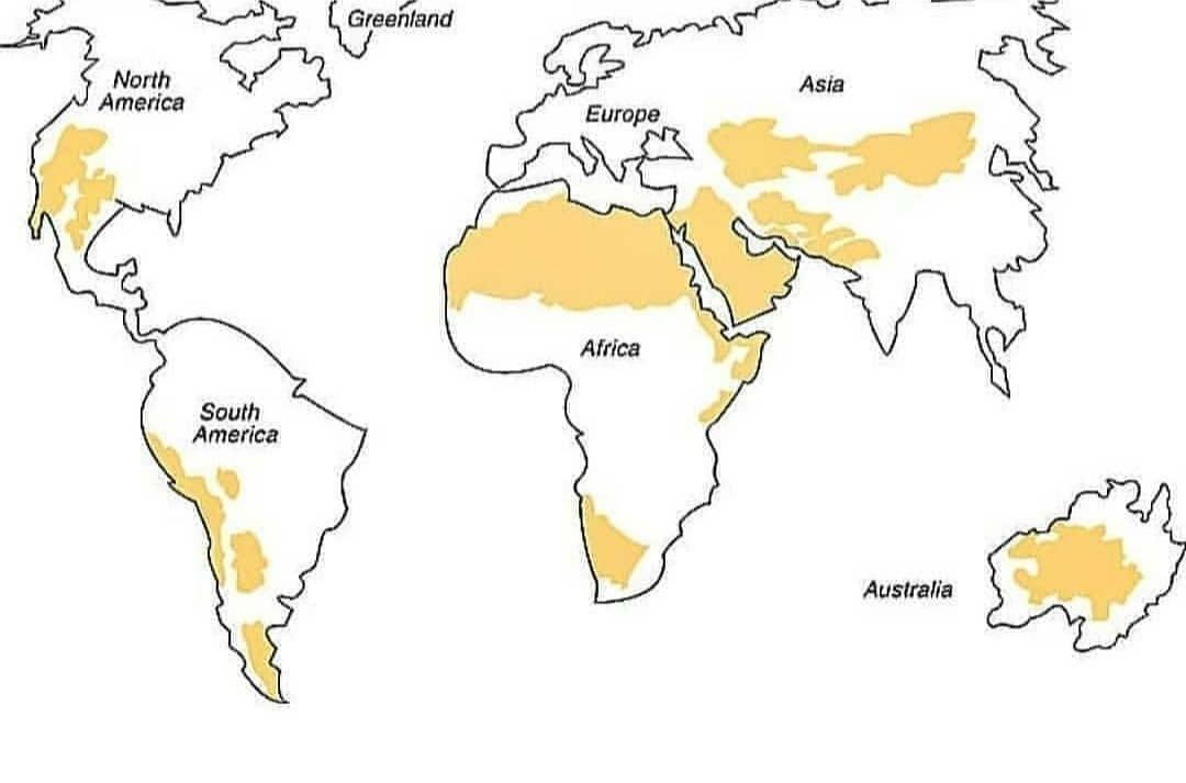 World Map With Deserts And Mountains 