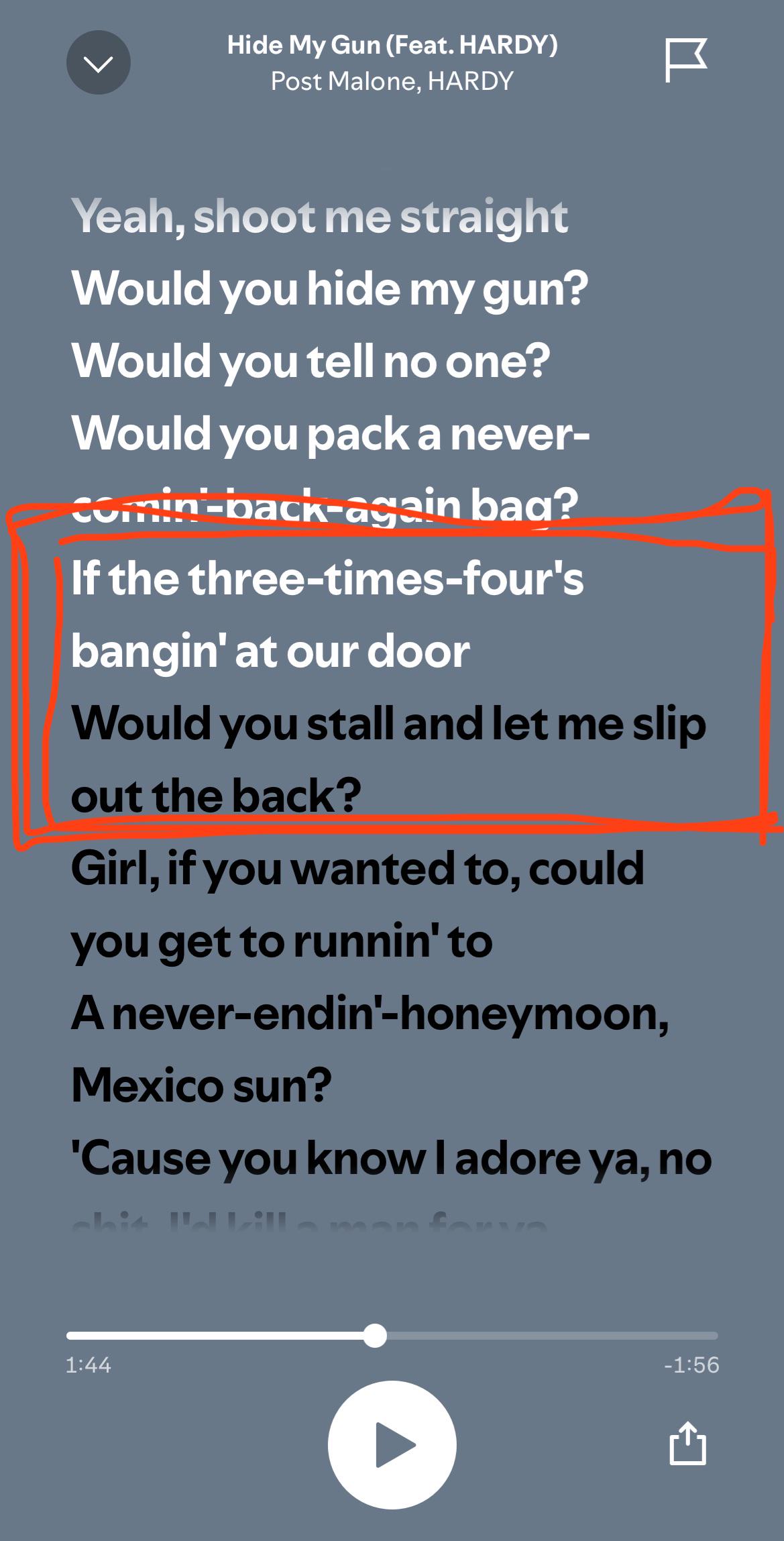 Hide My G*n Lyrics : rPostMalone