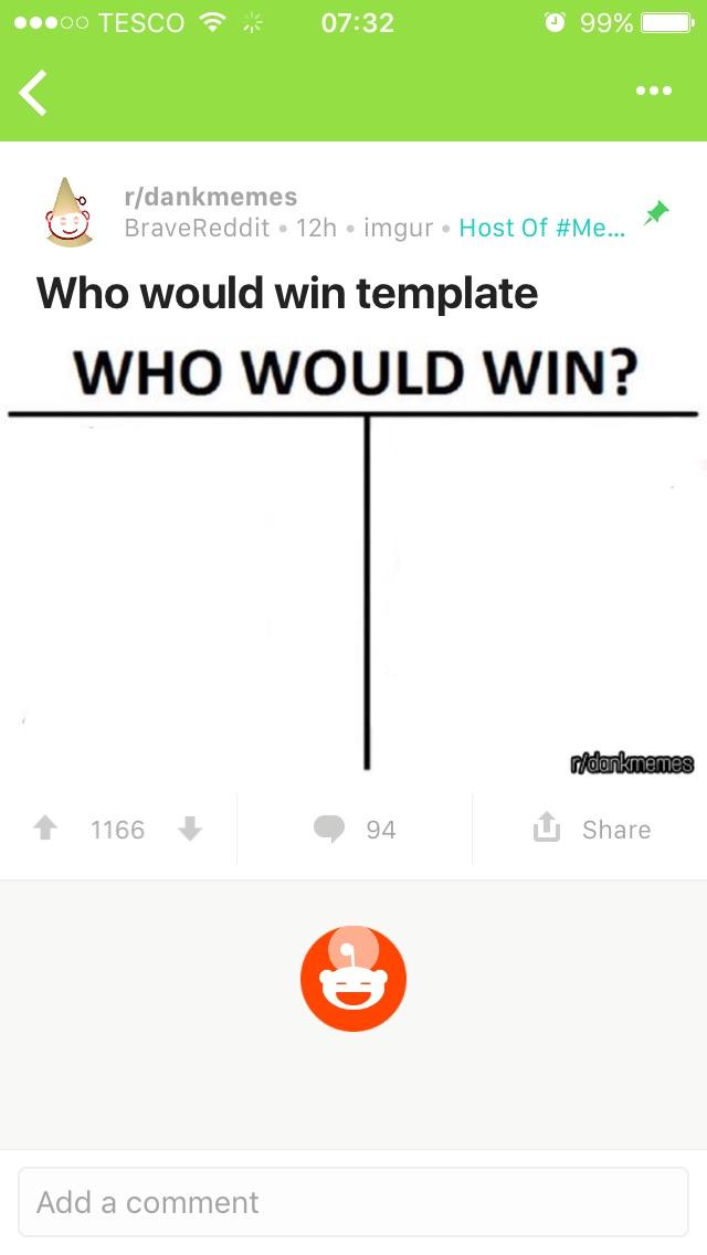 Who would win meme template