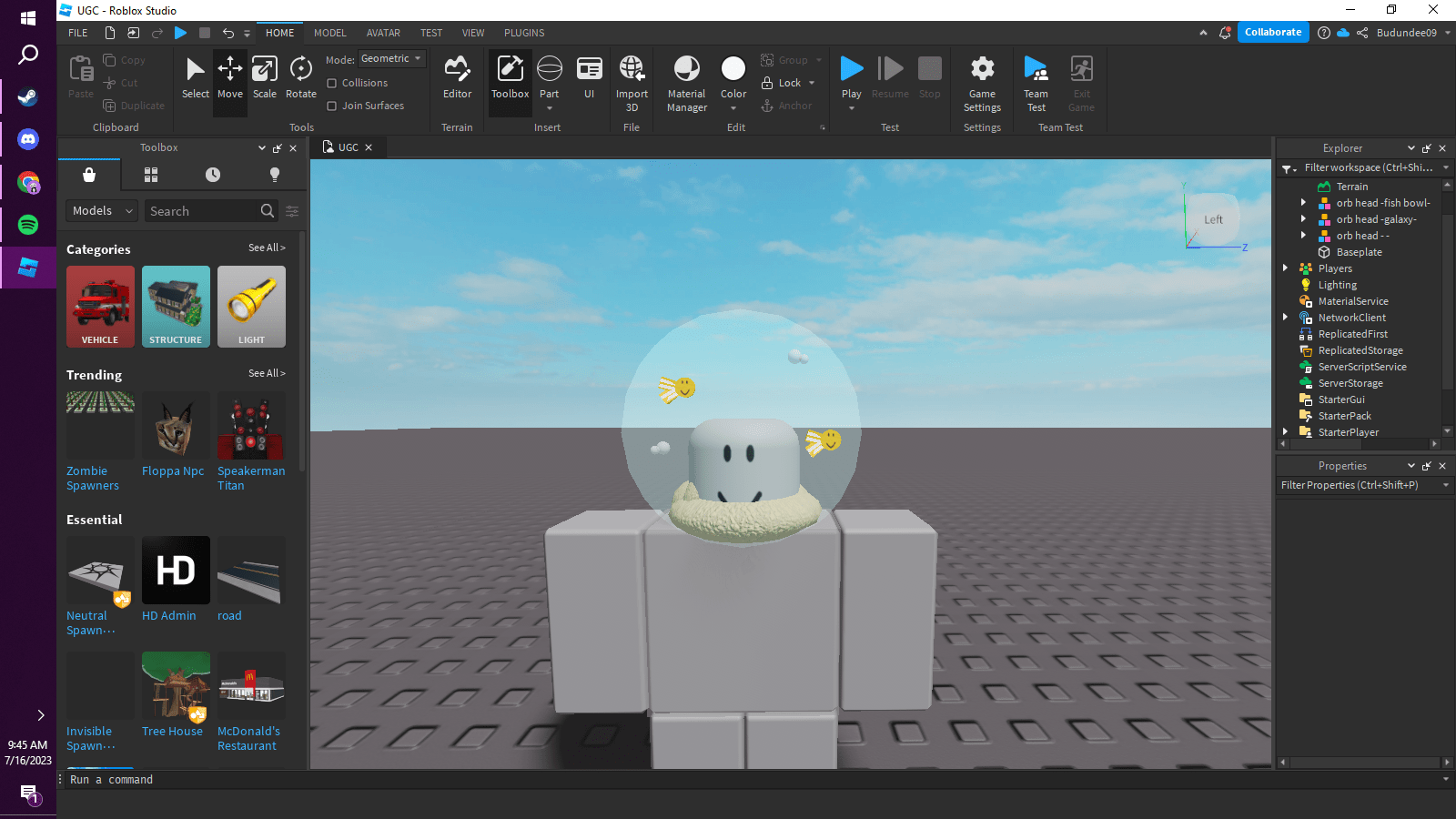 Hi I Made Another Orb Head Orb Head Fish Bowl R Roblox 