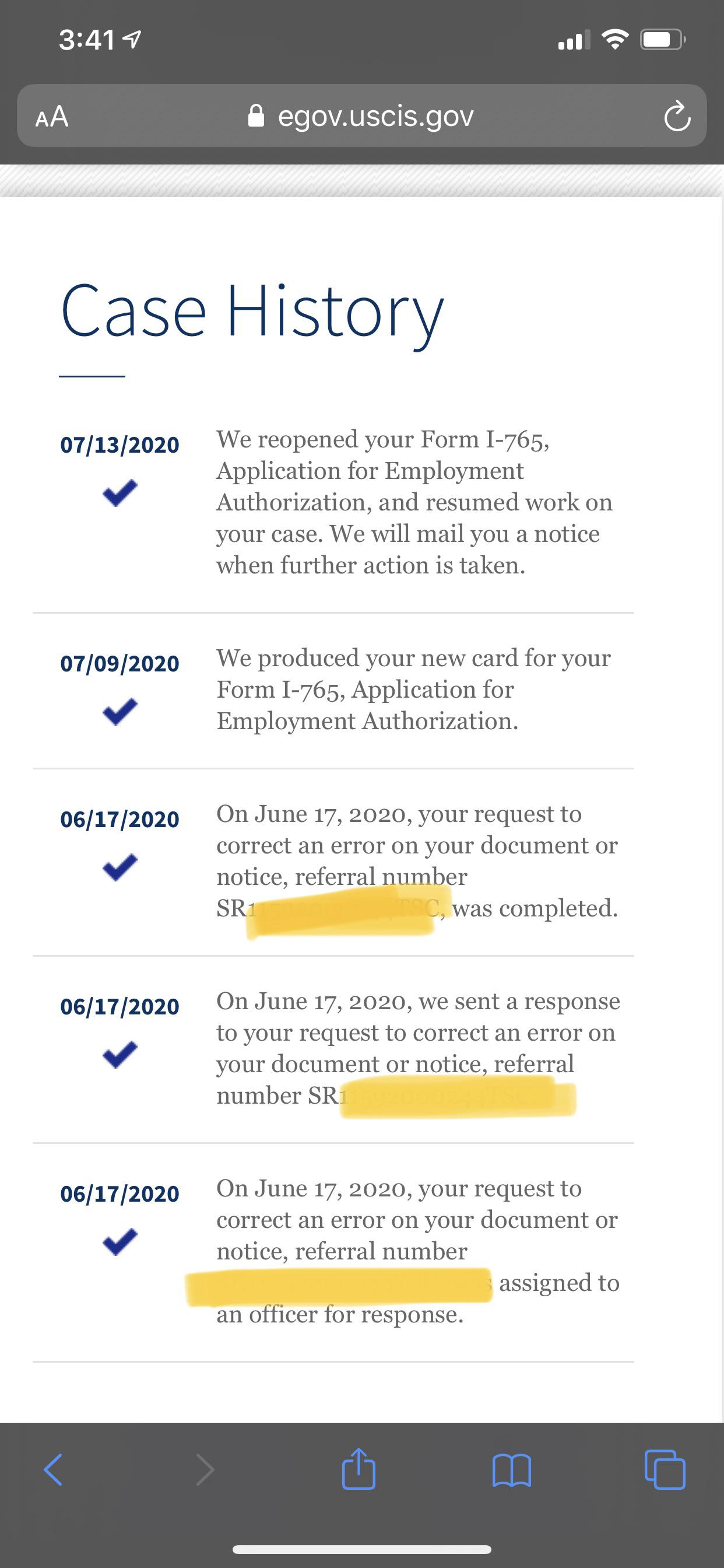 I Have To Present My Ead To My New Job Next Week For Hiring But Uscis Hasnt Sent It Back I Sent Back For A Typo Error On Uscis Side I Ve Called