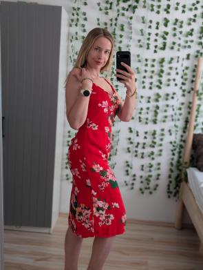 German girl in her favorite sundress