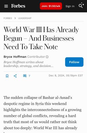 World War III sponsored by Nestle co and Amazon…