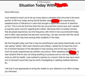 This is a real email my teacher friend sent to the parents of one of his students
