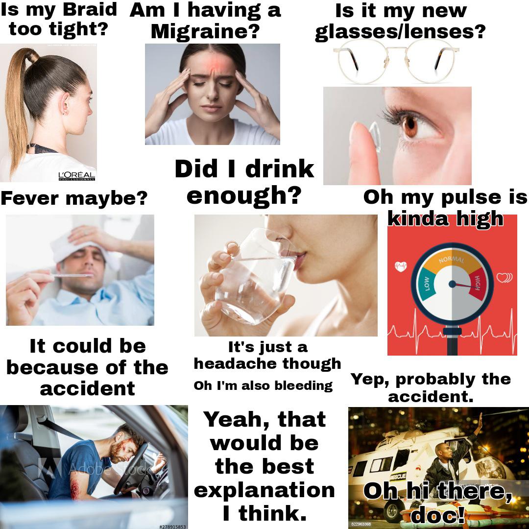 the wheres my headache coming from starterpack rstarterpacks on headache after car accident reddit
