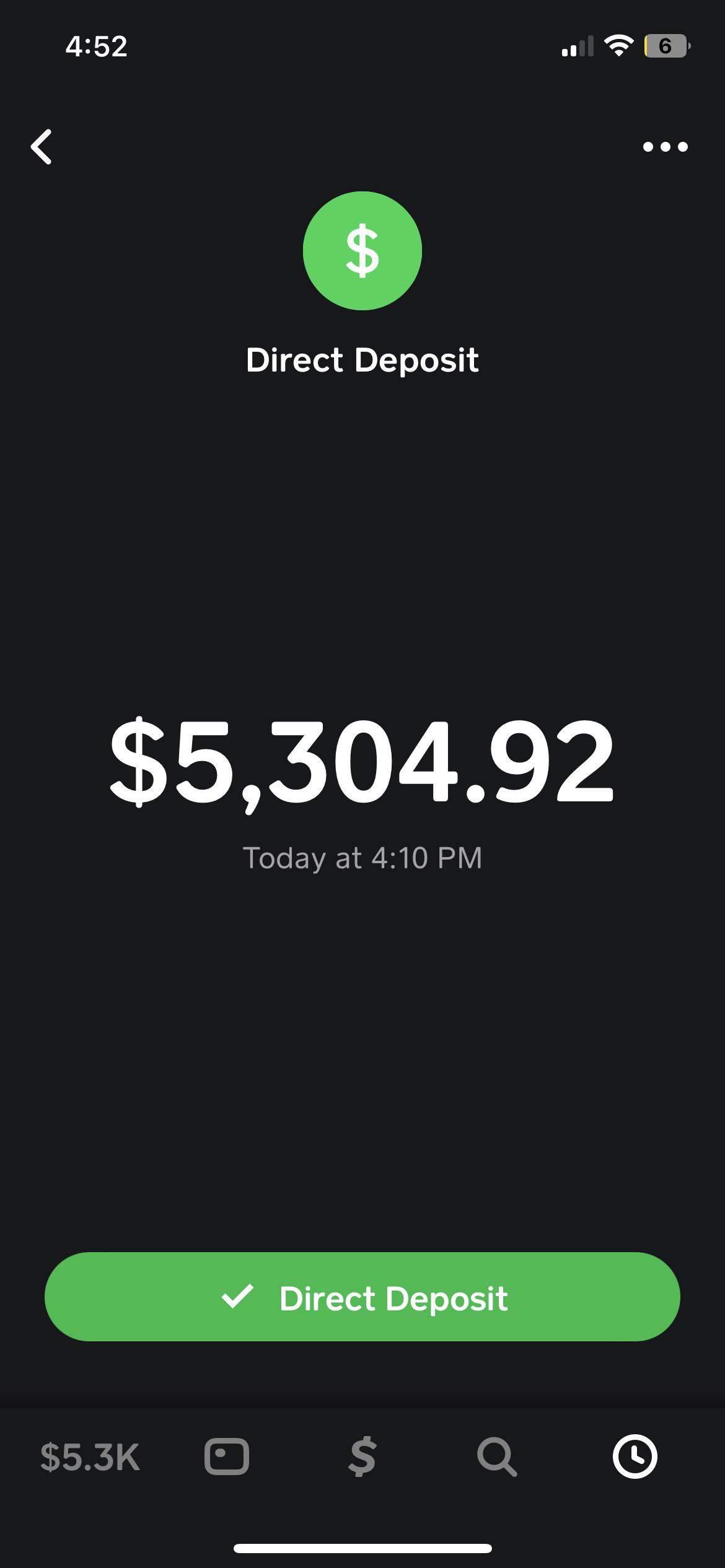 Just received deposit on cash app!