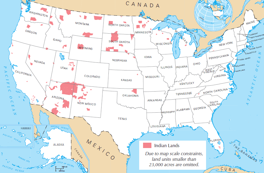 Native American Reservation Map 