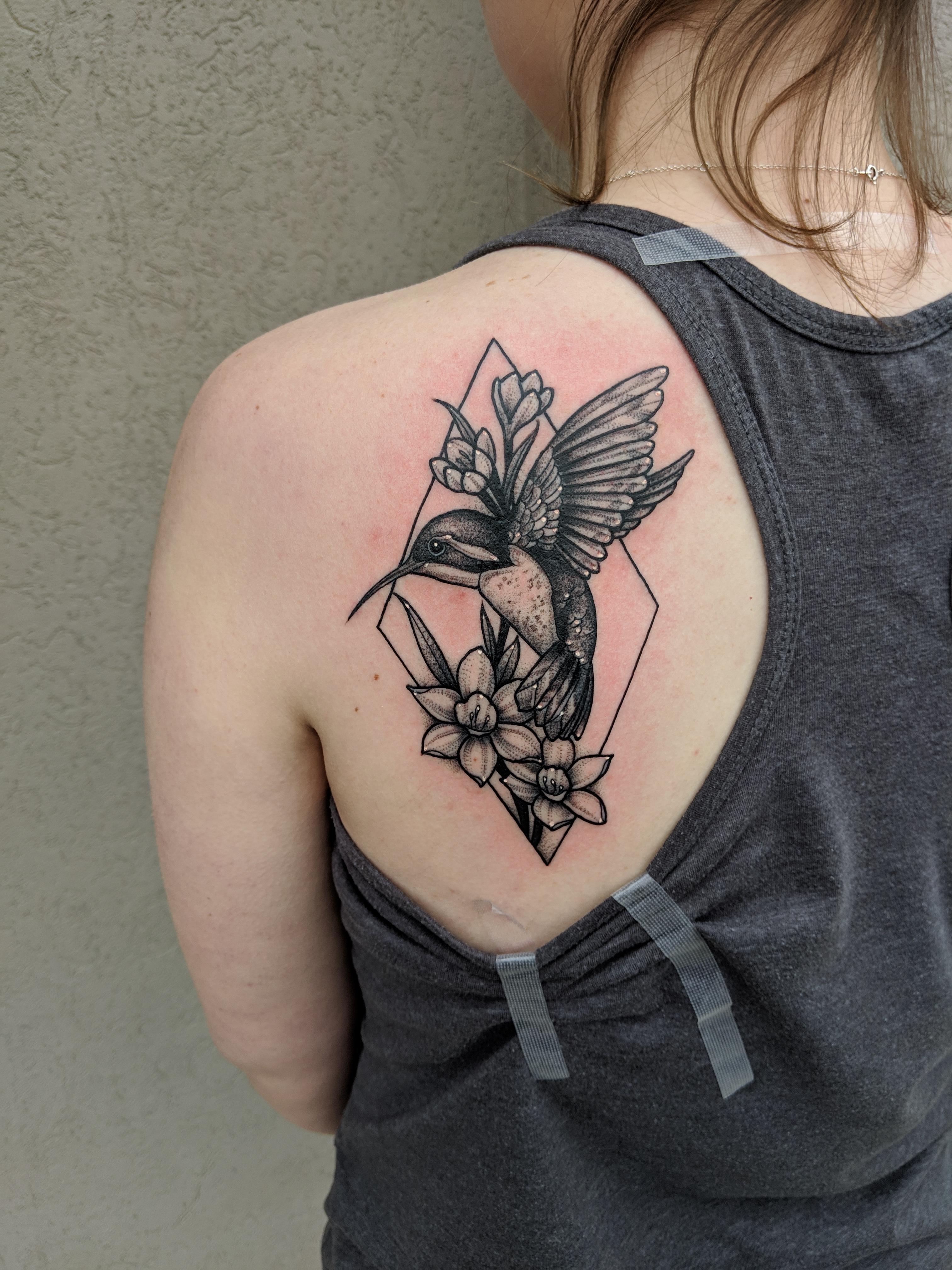The Hummingbird Tattoo I Got Today Done By Emilio At Ink Or Swim In Valparaiso In Tattoos