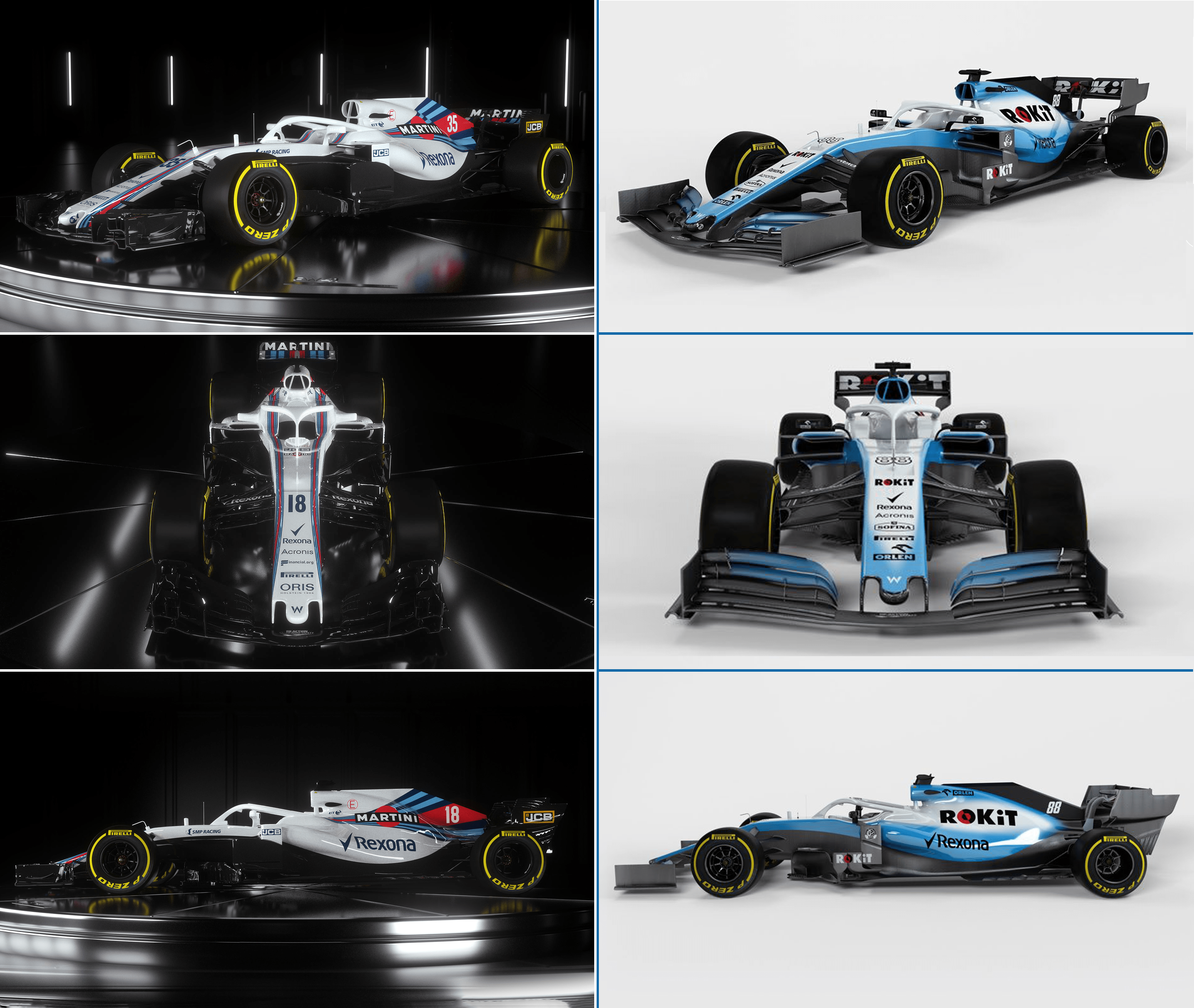 Side By Side 2018 Williams Martini Racing Fw41 2019 Rokit