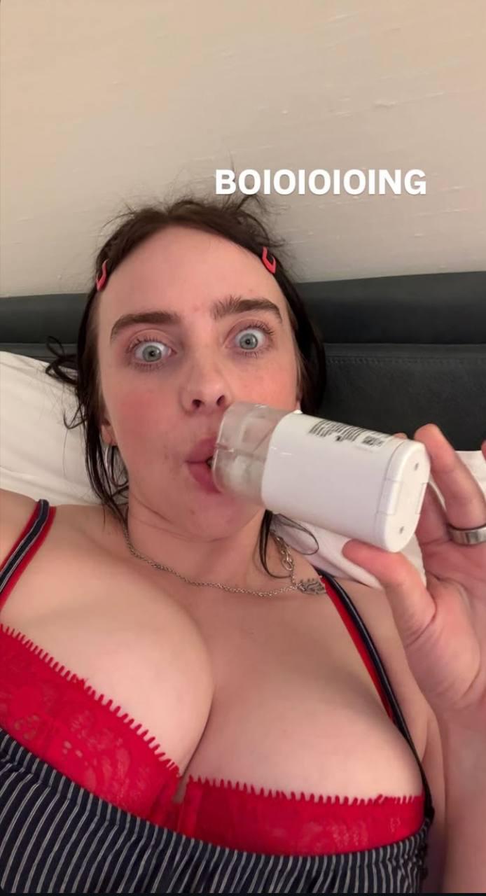 Billie Eilish gone-wild girl on girl