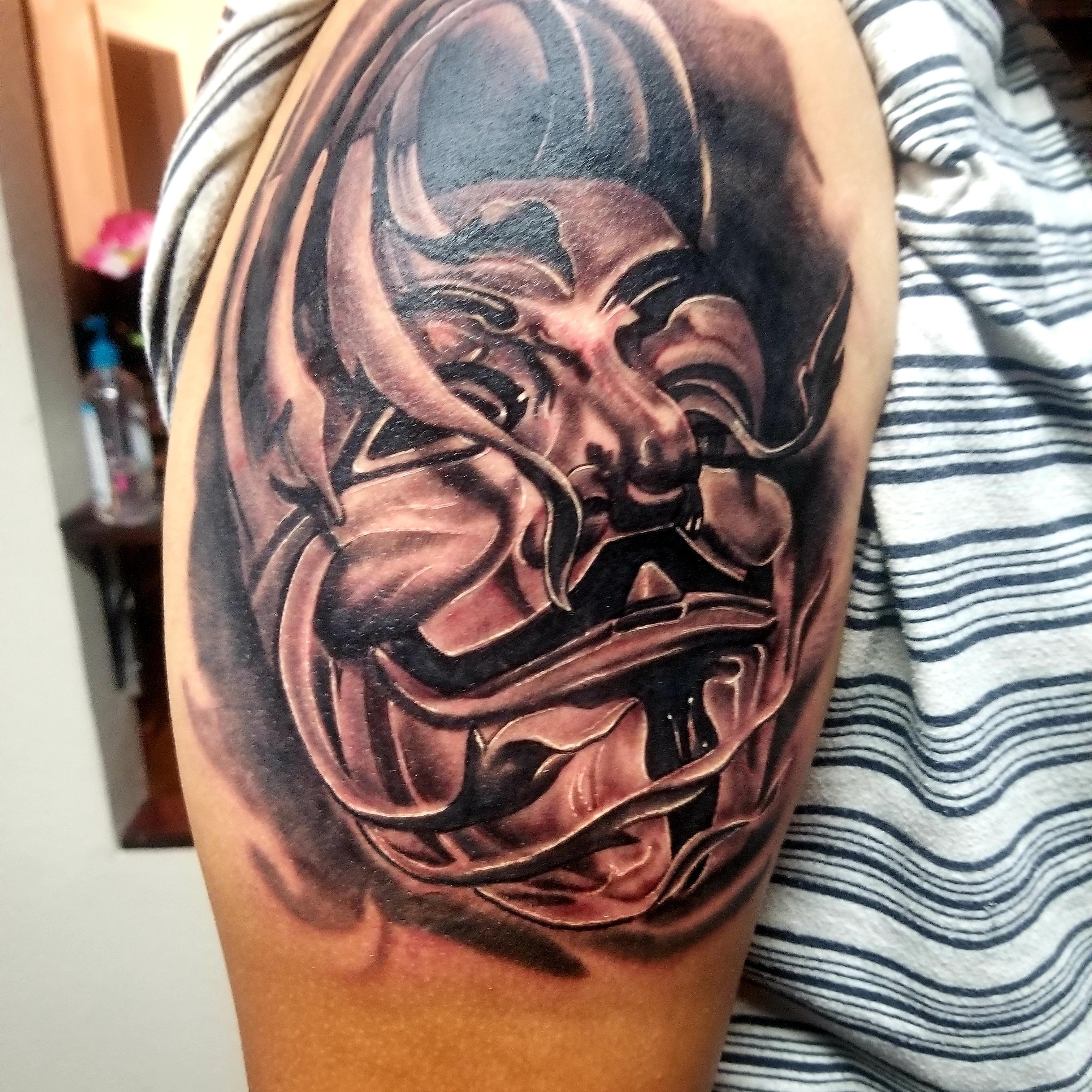 Tattoo Artist Junior Randy Calderon From Colorado Springs Colorado Paradise Tattoos Anonymous Face Tattoo Tattoos
