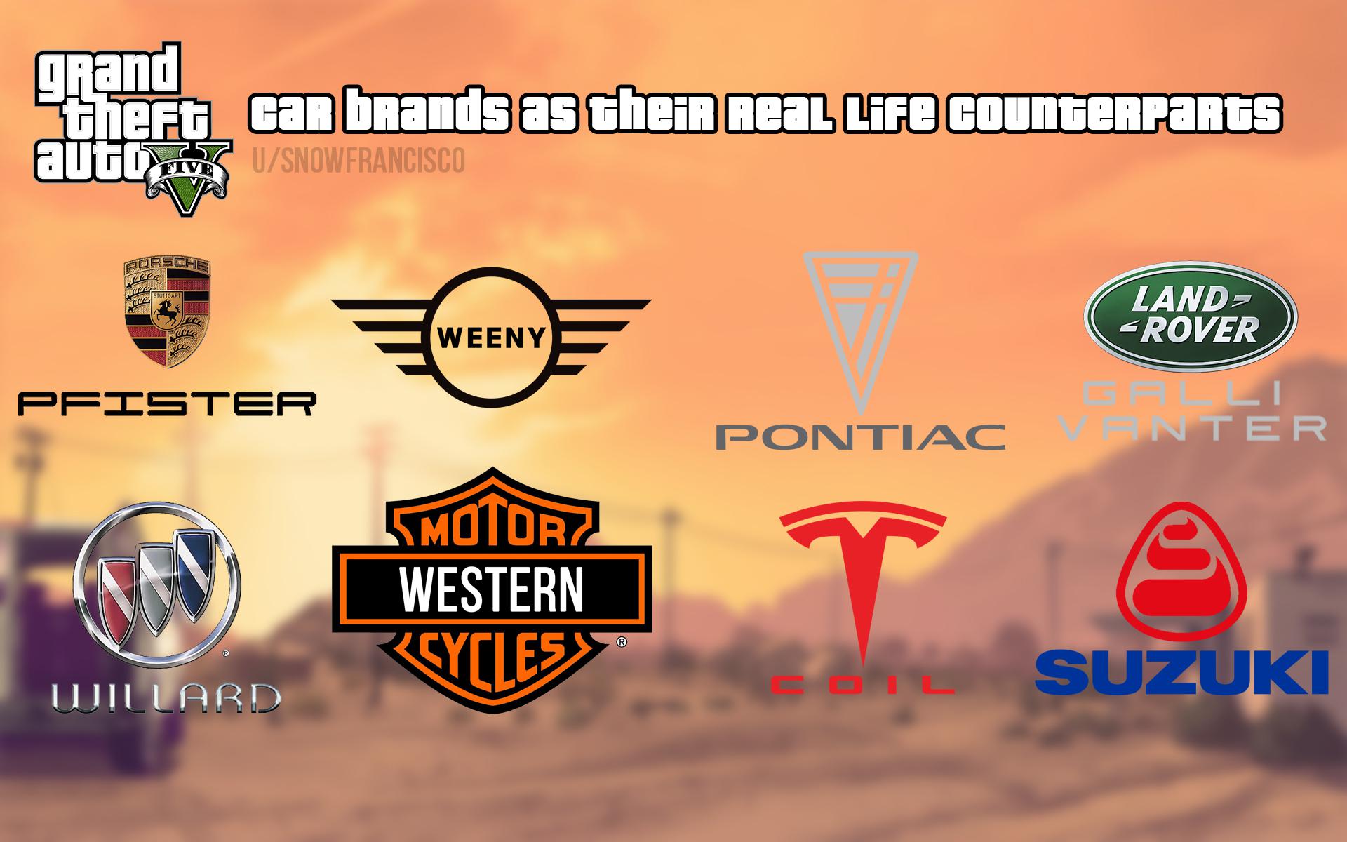 GTA V Car Brands As Their Real Life Part 2 R Gtaonline 
