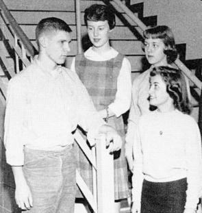 Harrison Ford with admirers, 1959.