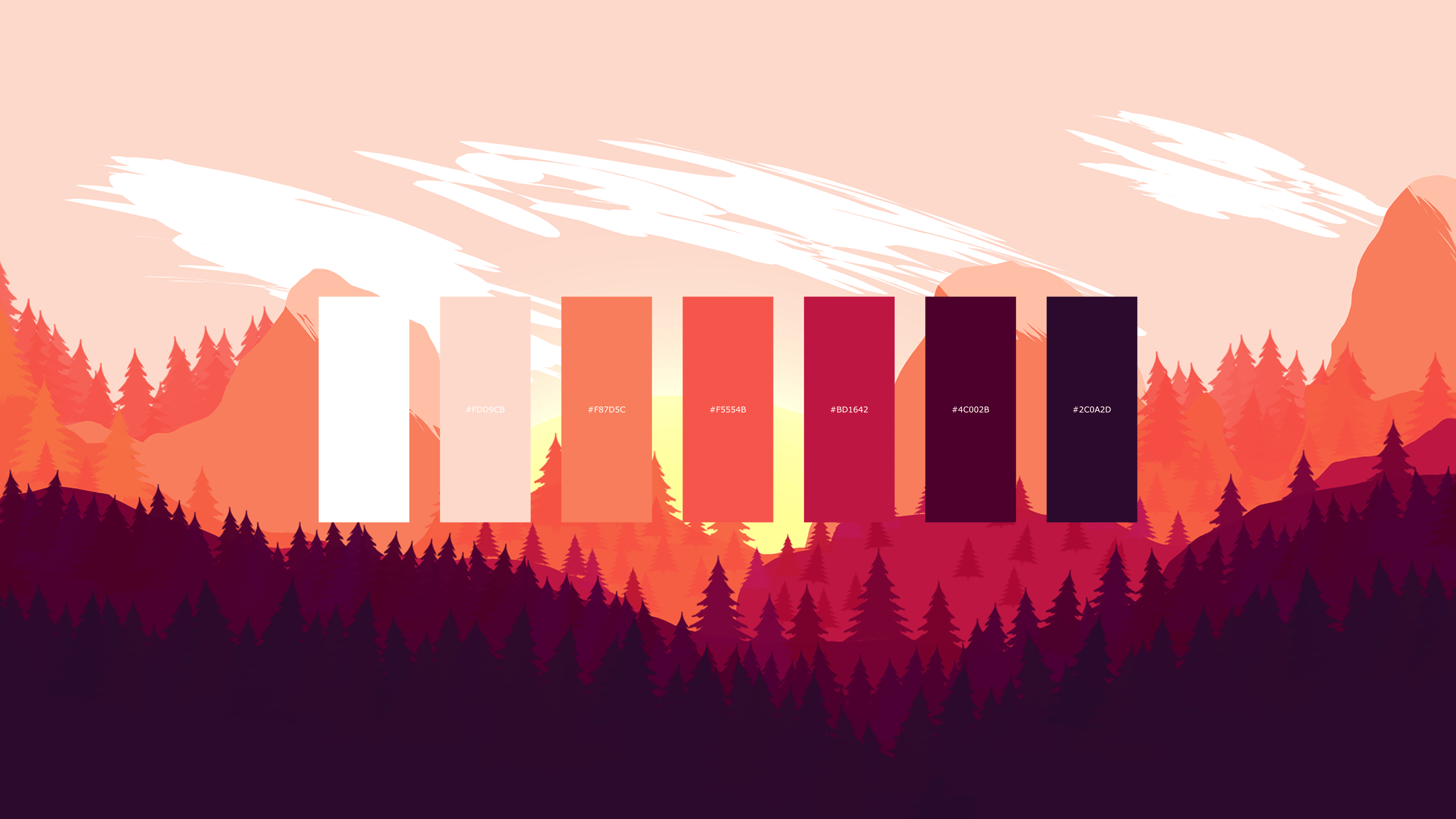 Firewatch Peace color palette [3840X2160] – HD Wallpapers