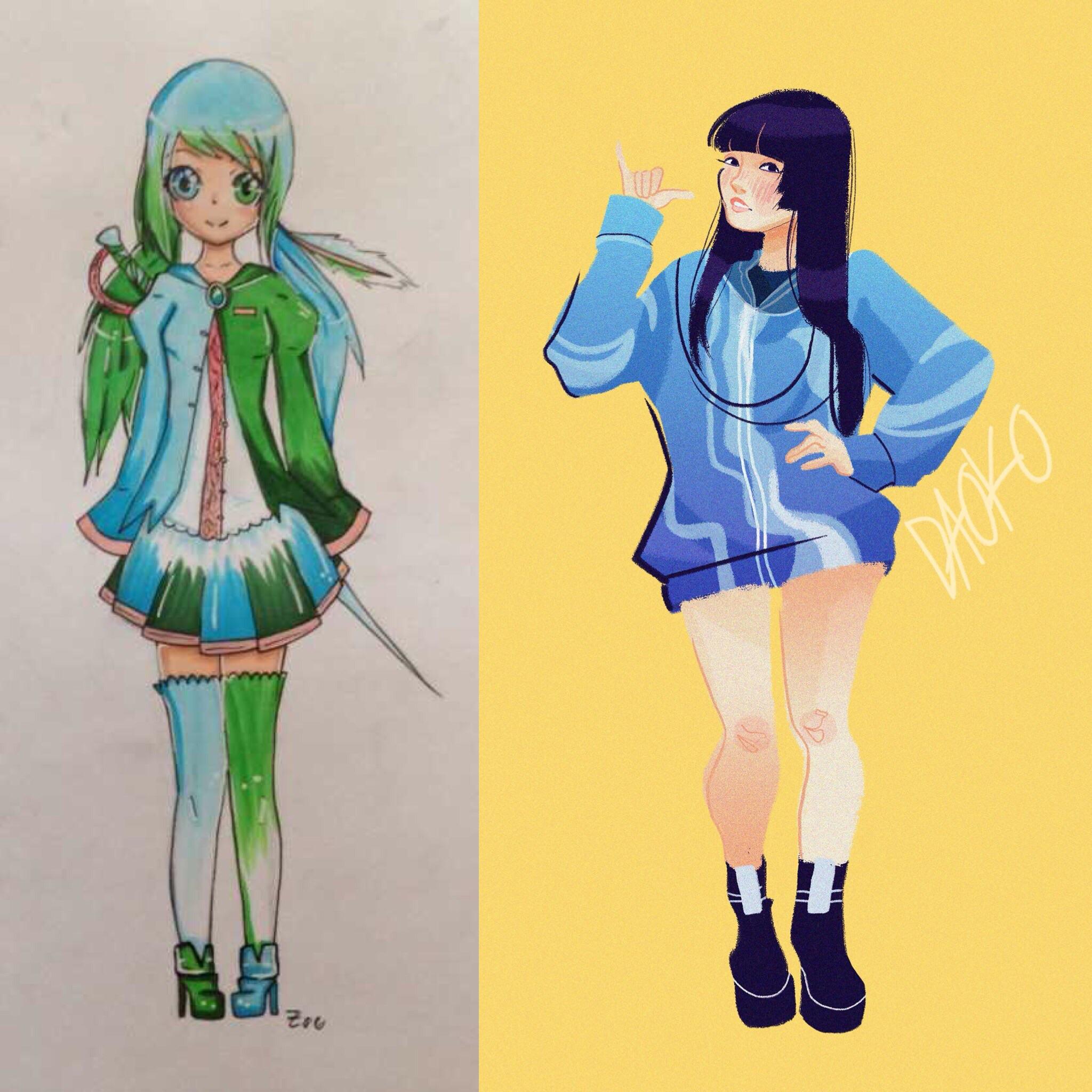 My first drawing on this subreddit from 3-4 years ago against my art now; i don’t really have an