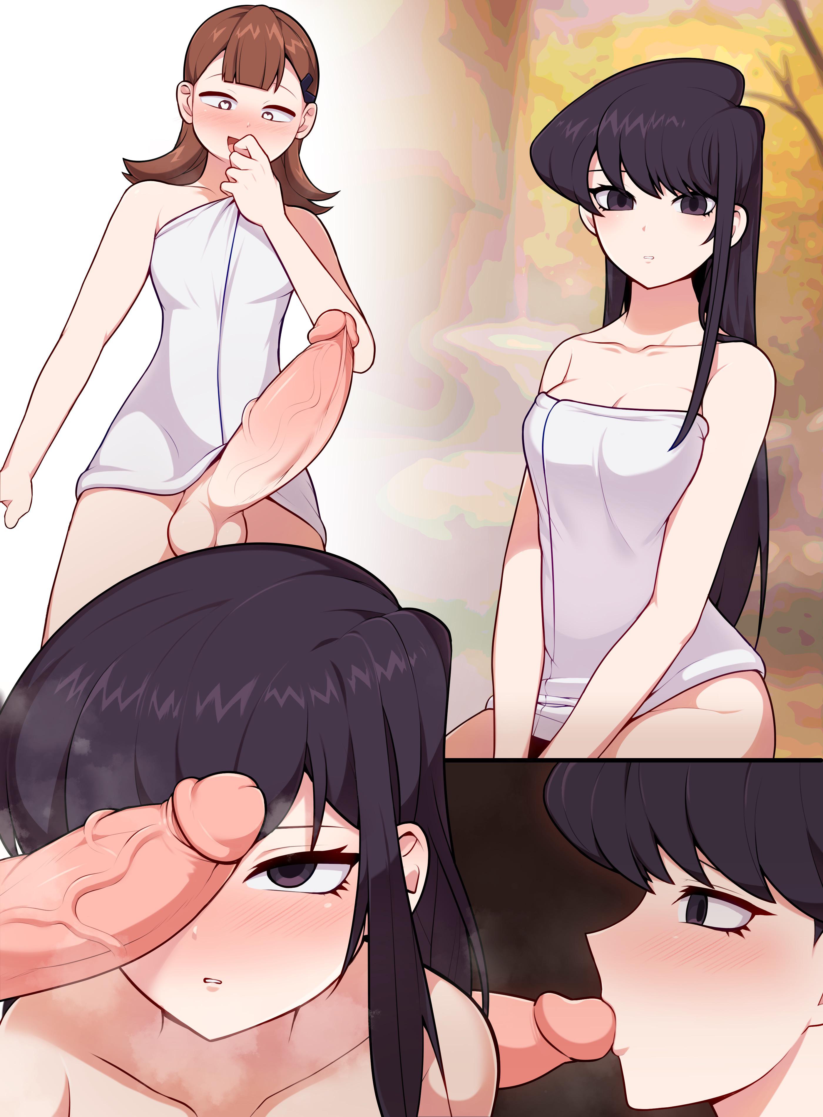 Yamai and Komi caught in a bath house (Komi can't communicate) : r/futanari