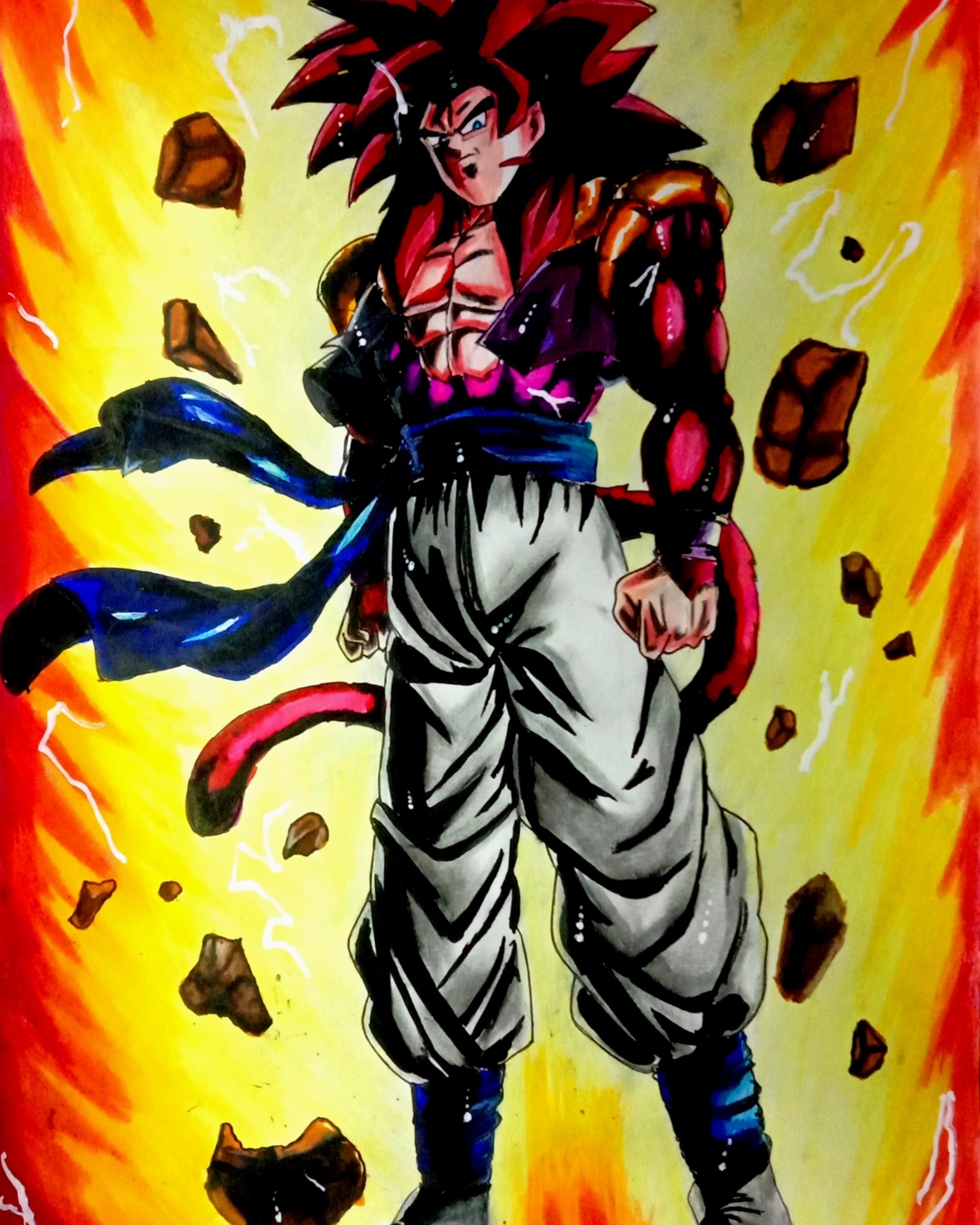 Gogeta ssj4 [fanart] by me (ytc:- demon arts)