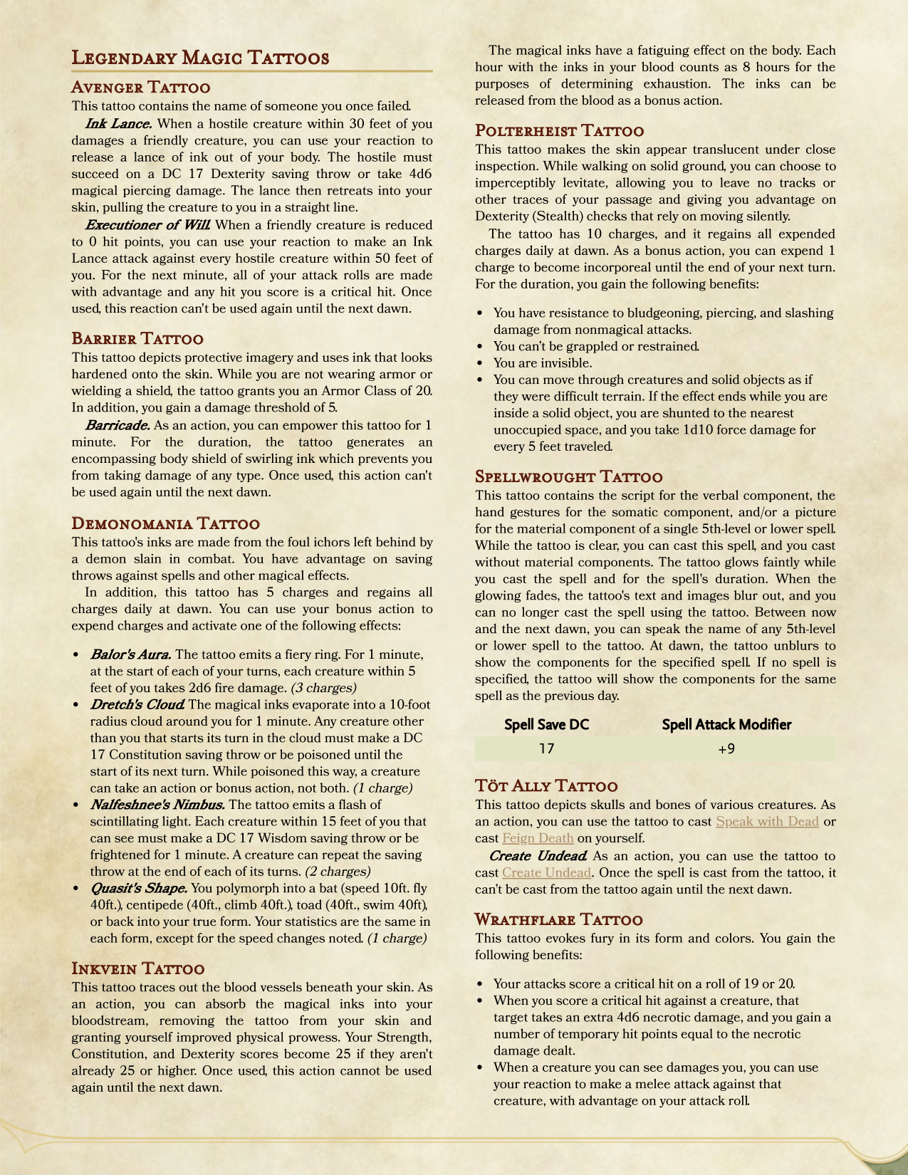 Look Ink-Redible With These Legendary Magic Tattoos! [Oc][5E] : R/Dnd 1650_x_1275_png