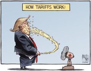 Tariff commentary from Bruce MacKinnon, cartoonist for Halifax Chronicle Herald