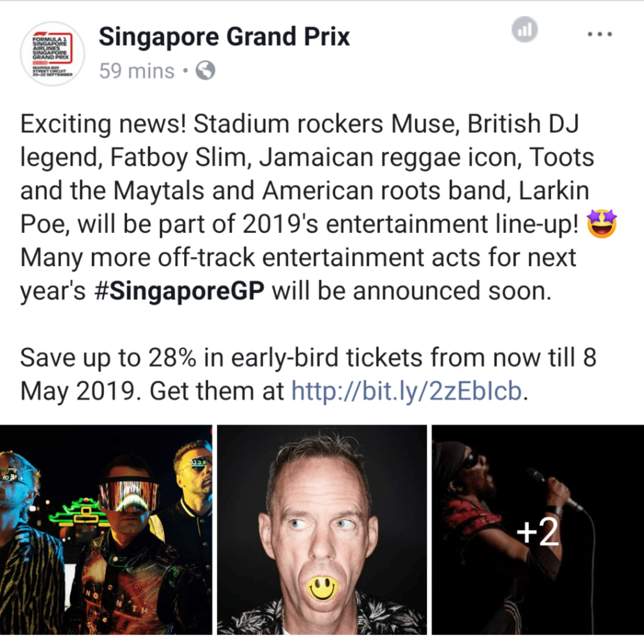 2019 Singapore Grand Prix Entertainment Lineup So Far