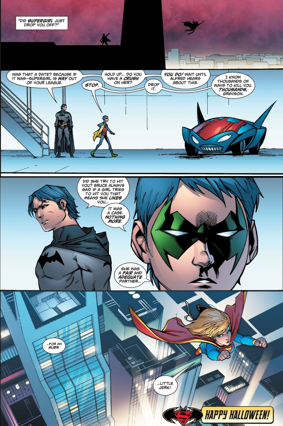 Comic Excerpt Damian Has A Crush On Supergirl Superman Batman 77 Dccomics