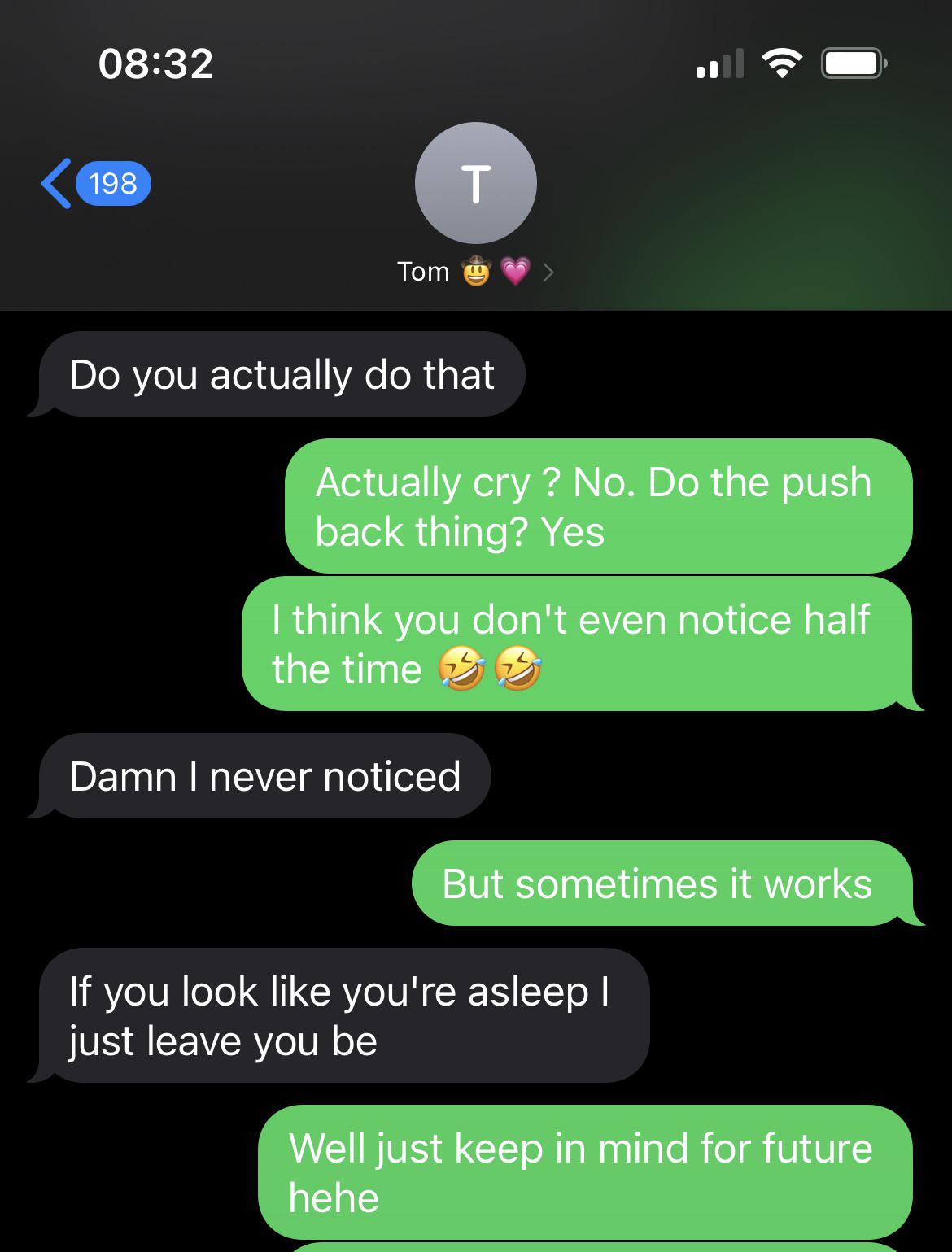 and when he doesnt catch the vibe I cry : rLetGirlsHaveFun